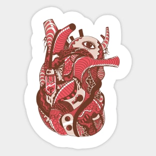 Pink Tan Light Heart Sticker